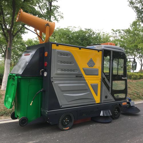 240l挂桶四轮电动扫地车工厂车间扫地机大型马路道路洒水车清扫车